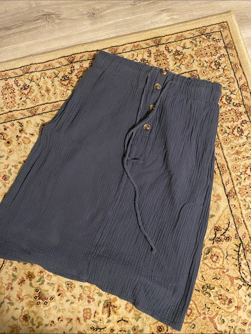Main Street Exchange XS Blue Gauze Elastic/Drawstring Skirt